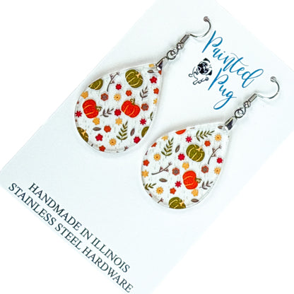 Fall Pumpkin Earrings for Women Acrylic Teardrop
