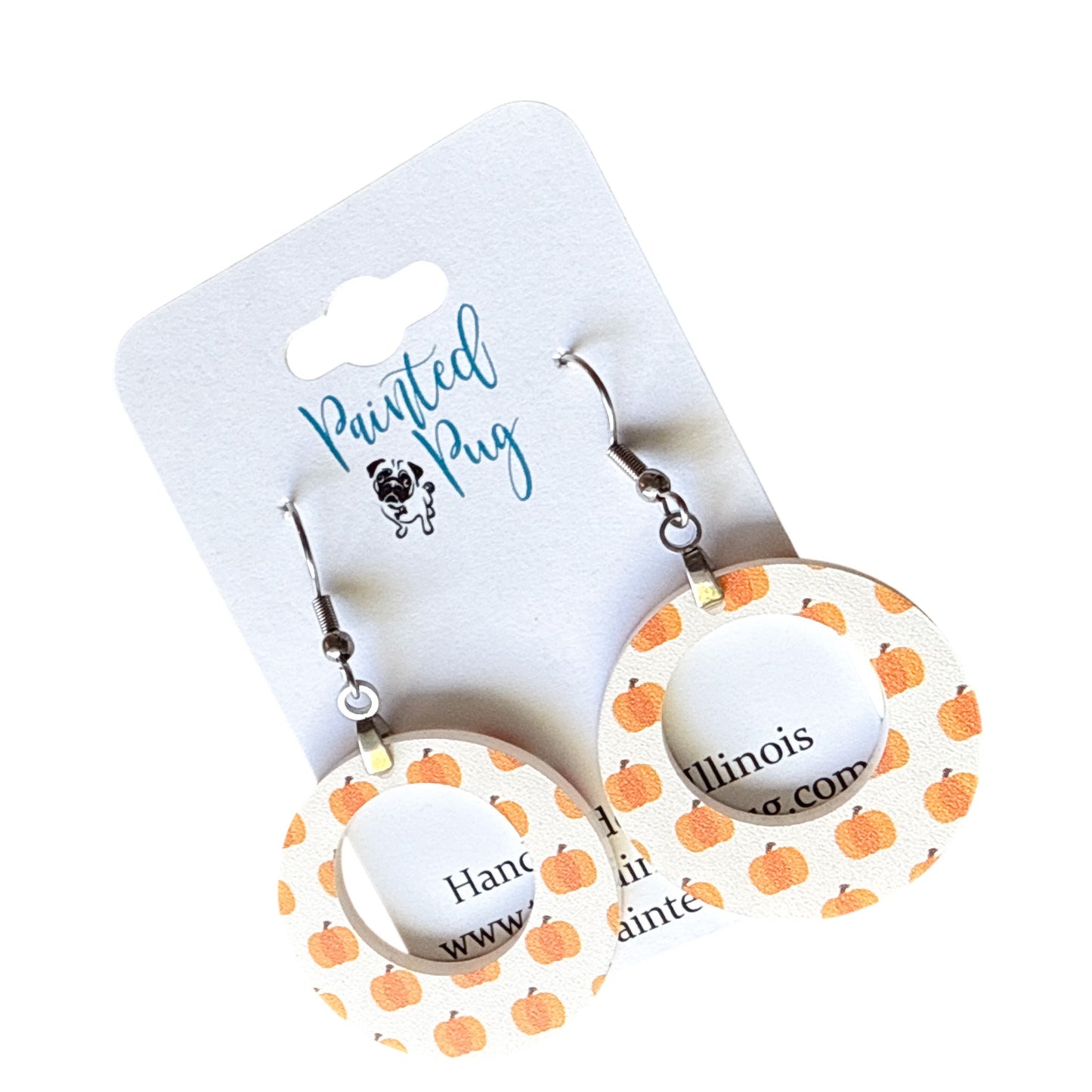 Pumpkin Print Hoop Acrylic Earrings