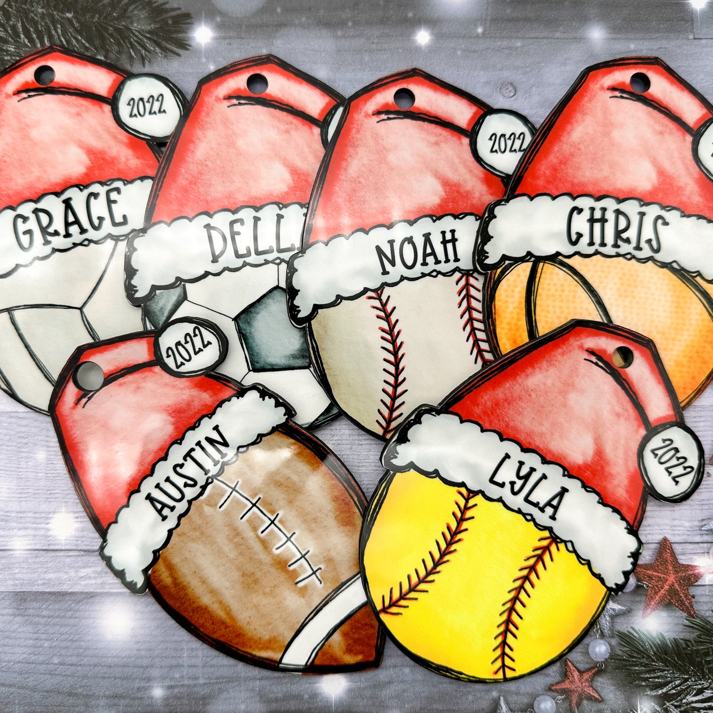 Personalized Softball Ornament – Custom Name, Number & Year
