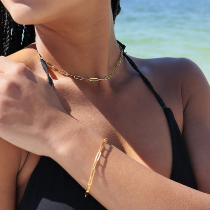 Paperclip Chain Bracelet – 18K Gold or Silver Stainless Steel