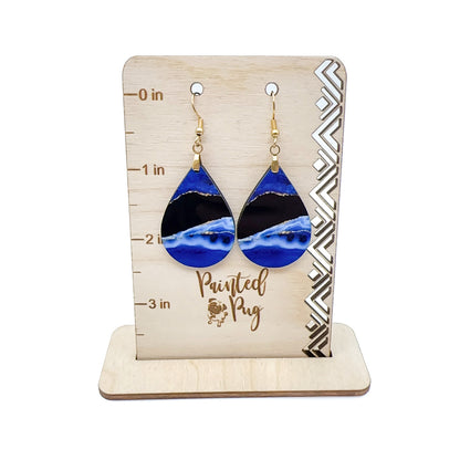 Blue and Gold Teardrop Earrings – The Original Viral Pair, Handmade in the USA