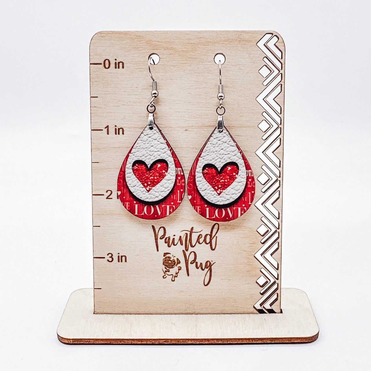 Valentine's Day Heart Teardrop Earrings - Handmade in Illinois