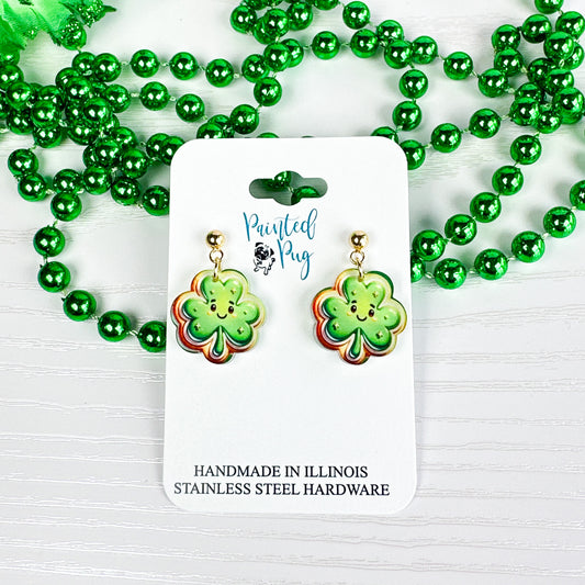 Shamrock Cookie St. Patrick’s Day Earrings – Cute Dangle Jewelry