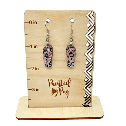 Leopard Print Flip Flop Earrings for Women