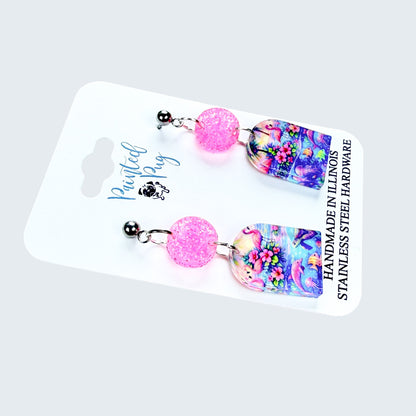 Flamingo Beach Dangle Earrings