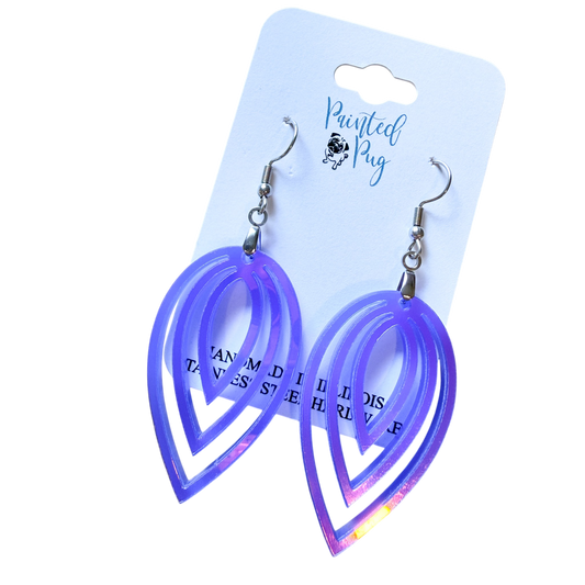 Iridescent Layered Leaf Earrings – Limited Edition Statement Dangles