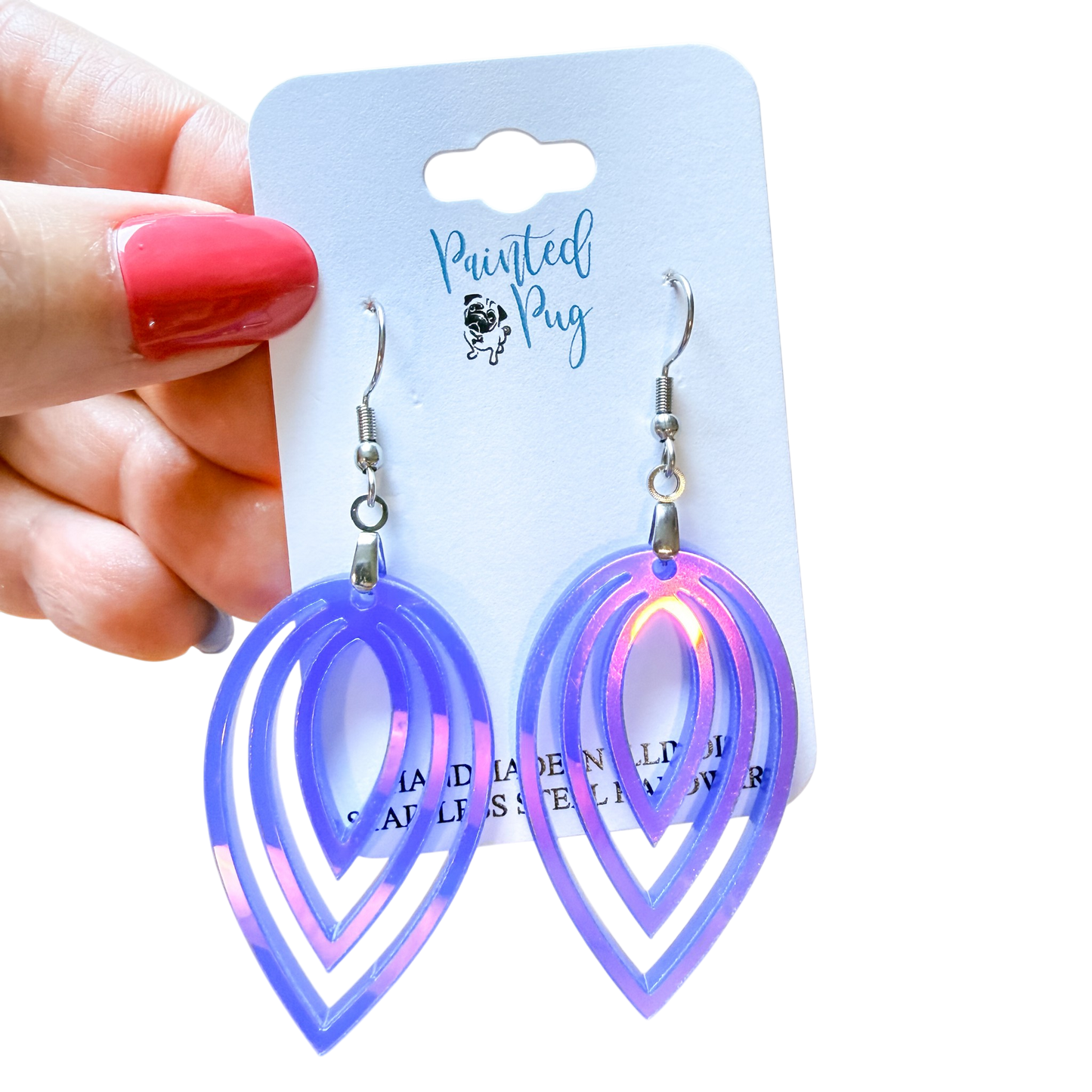Iridescent Layered Leaf Earrings – Limited Edition Statement Dangles