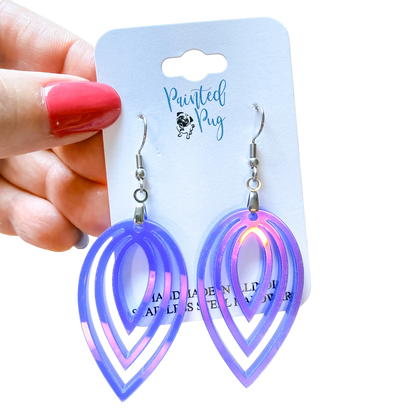 Iridescent Layered Leaf Earrings – Limited Edition Statement Dangles