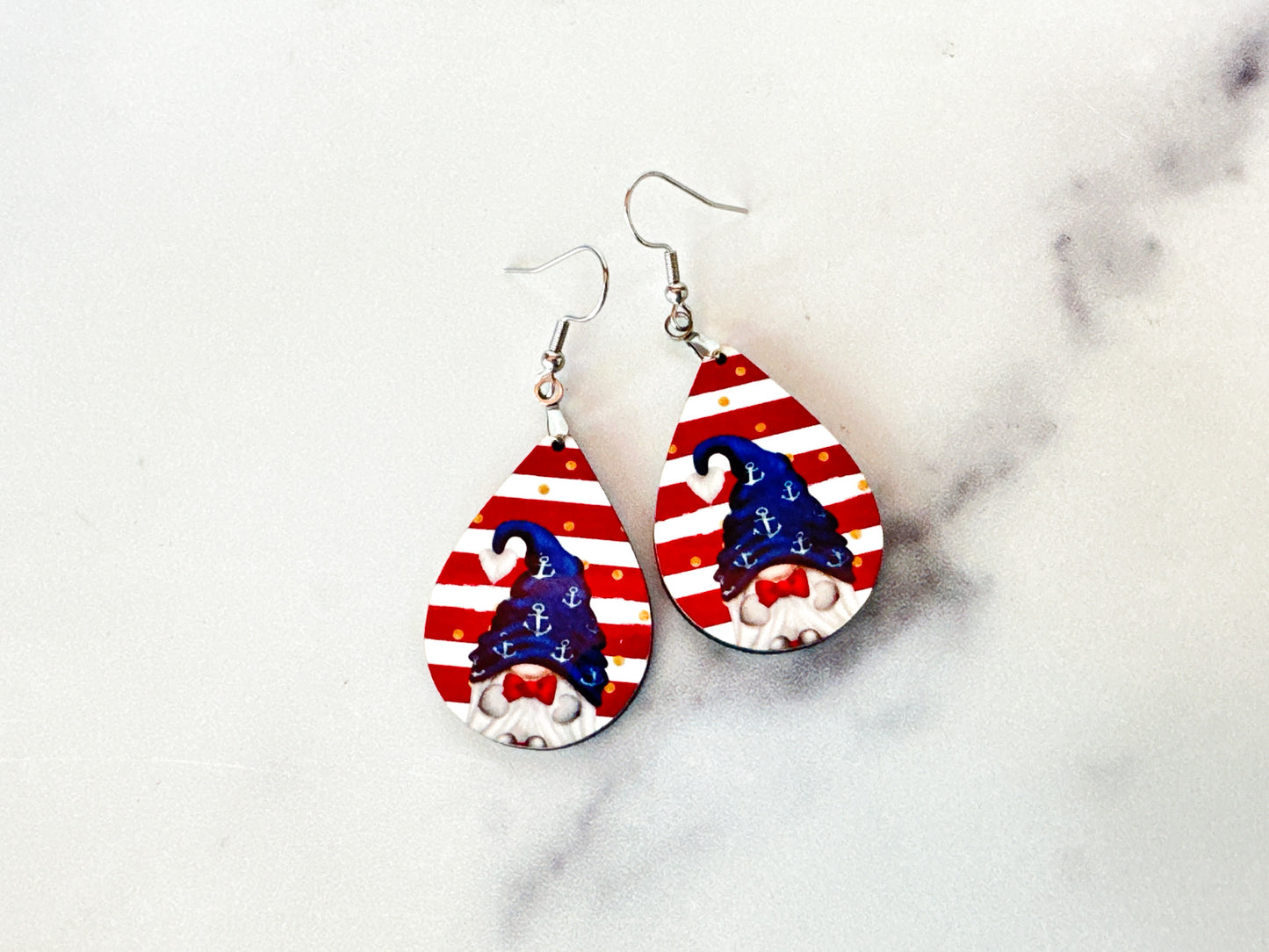 Nautical 4th of July Gnome Earrings – Limited Stock