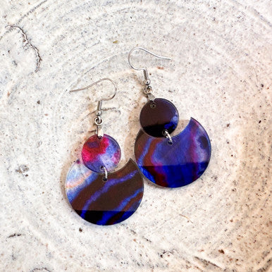 Purple Half Moon Boho Earrings Stylish Earrings Fall Earrings Halloween Earrings