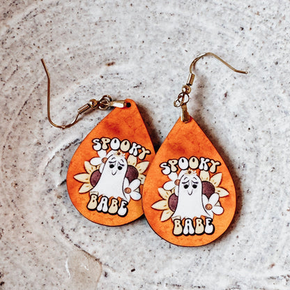 Spooky Babe Earrings Halloween Earrings Ghost Earrings Fall Earrings