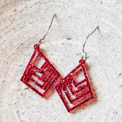 Pink Glitter Diamond Earrings Dangling Earrings Boho Earrings Stylish Earrings For Women