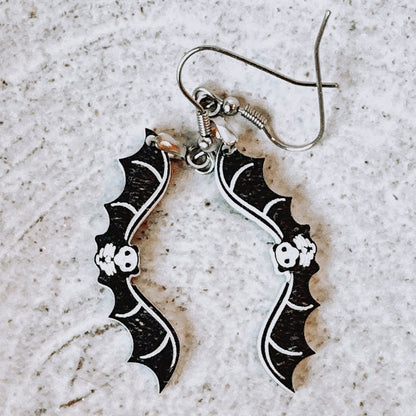 Bat Skeleton Halloween Dangle Earrings for Women