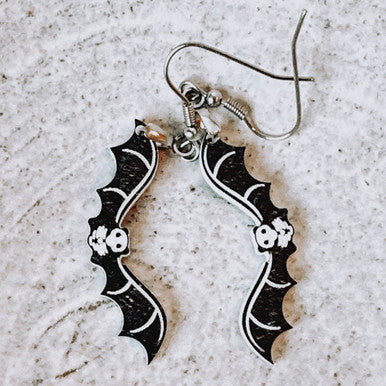 Bat Skeleton Halloween Dangle Earrings for Women