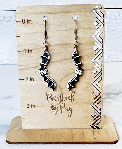 Bat Skeleton Halloween Dangle Earrings for Women