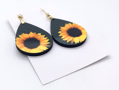 Handmade Sunflower Teardrop Earrings – Floral Statement Jewelry for Any Season