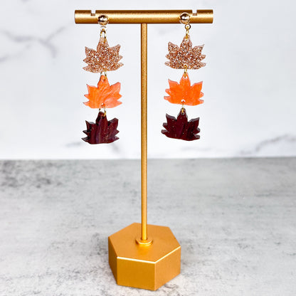 Fall Maple Leaf Dangle Acrylic Earrings