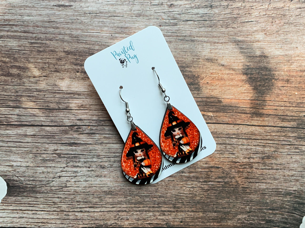Halloween Witch Fall Teardrop Earrings