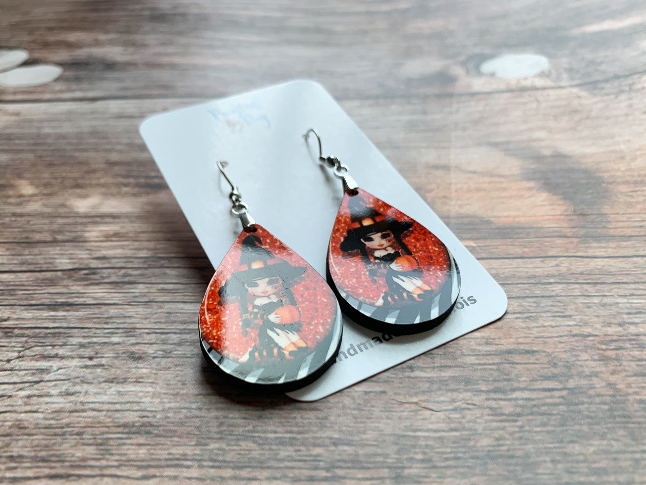 Halloween Witch Fall Teardrop Earrings