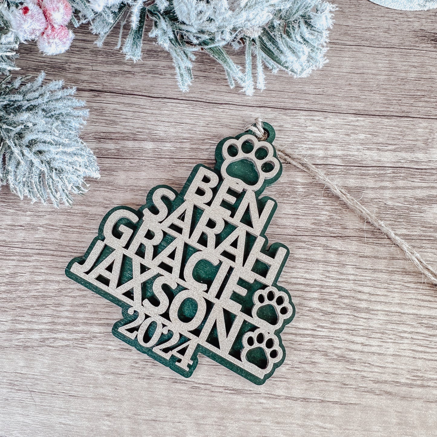 Personalized Name Stack Christmas Tree Ornament
