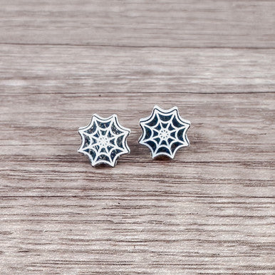 Spider Web Shaped Fall Halloween Stud Earrings – Perfect Festive Accessory for Spooky Style