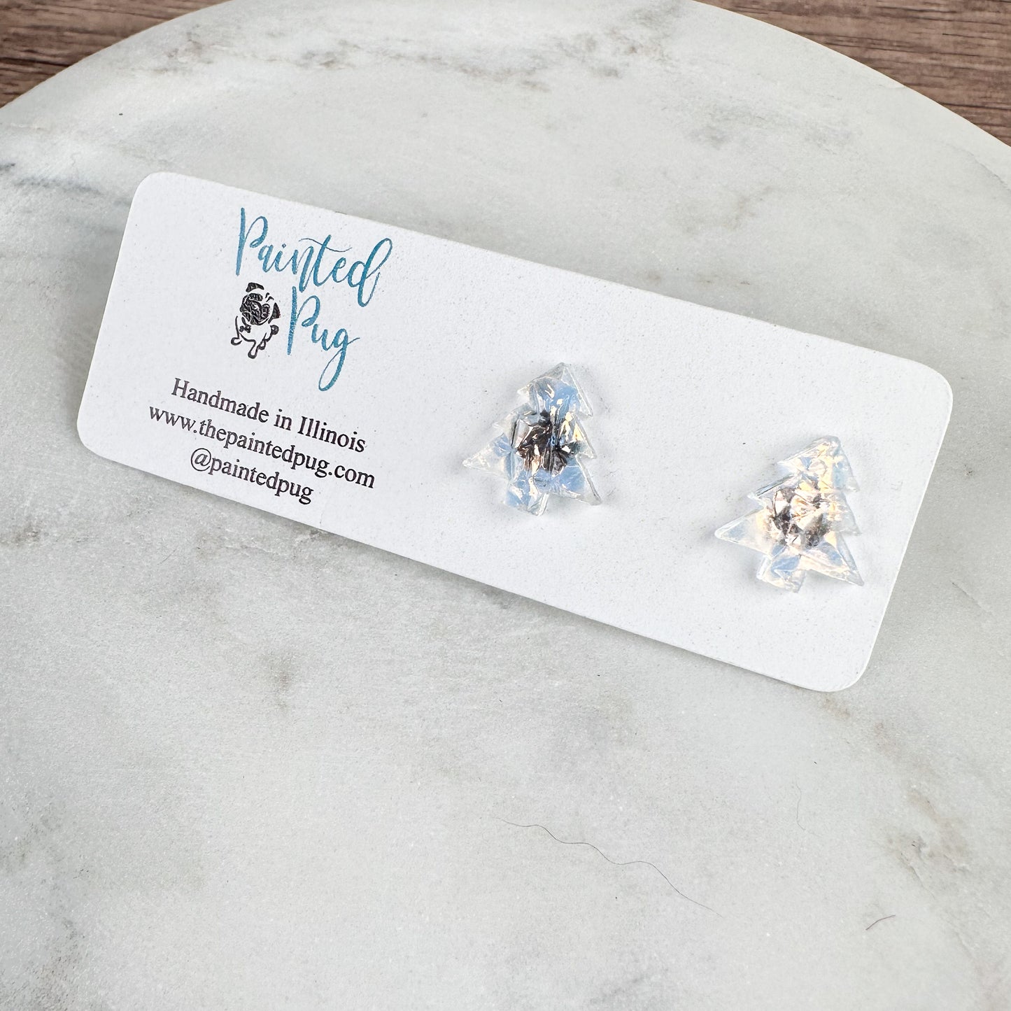 Christmas Tree Studs - Iridescent