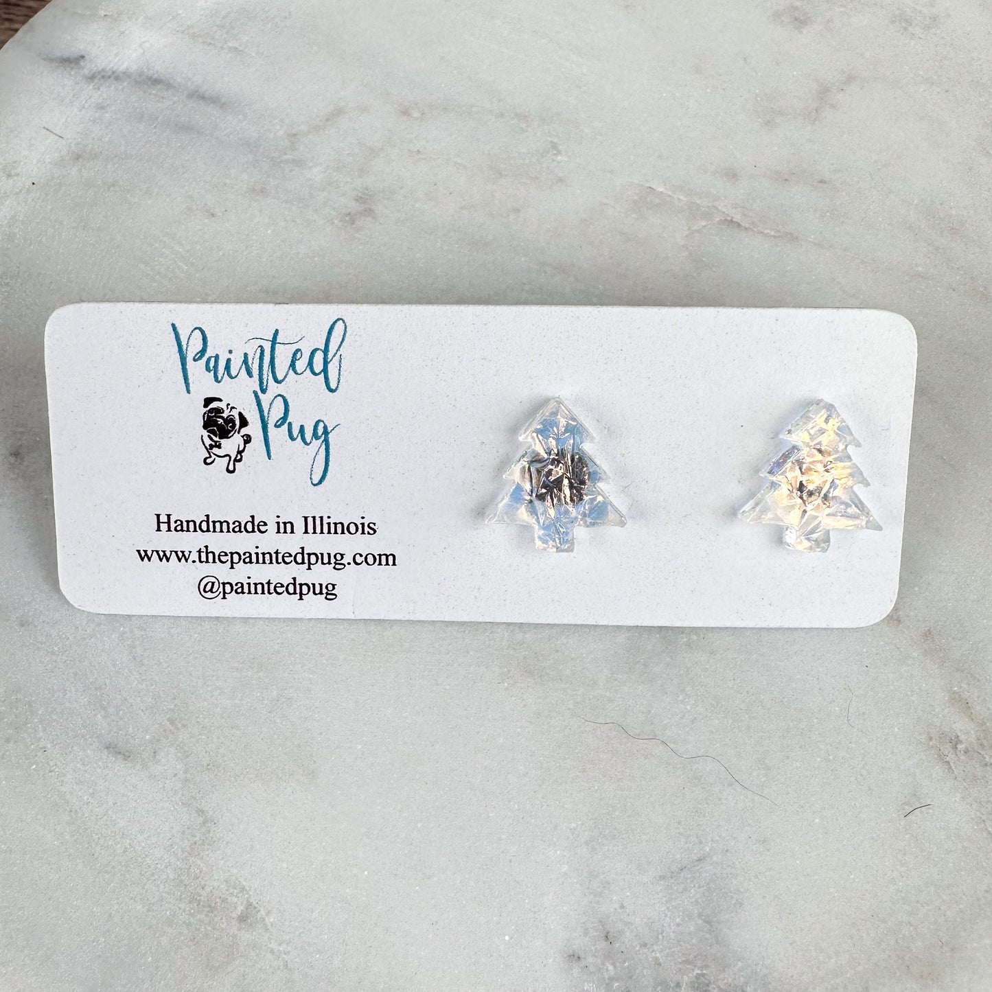 Christmas Tree Studs - Iridescent