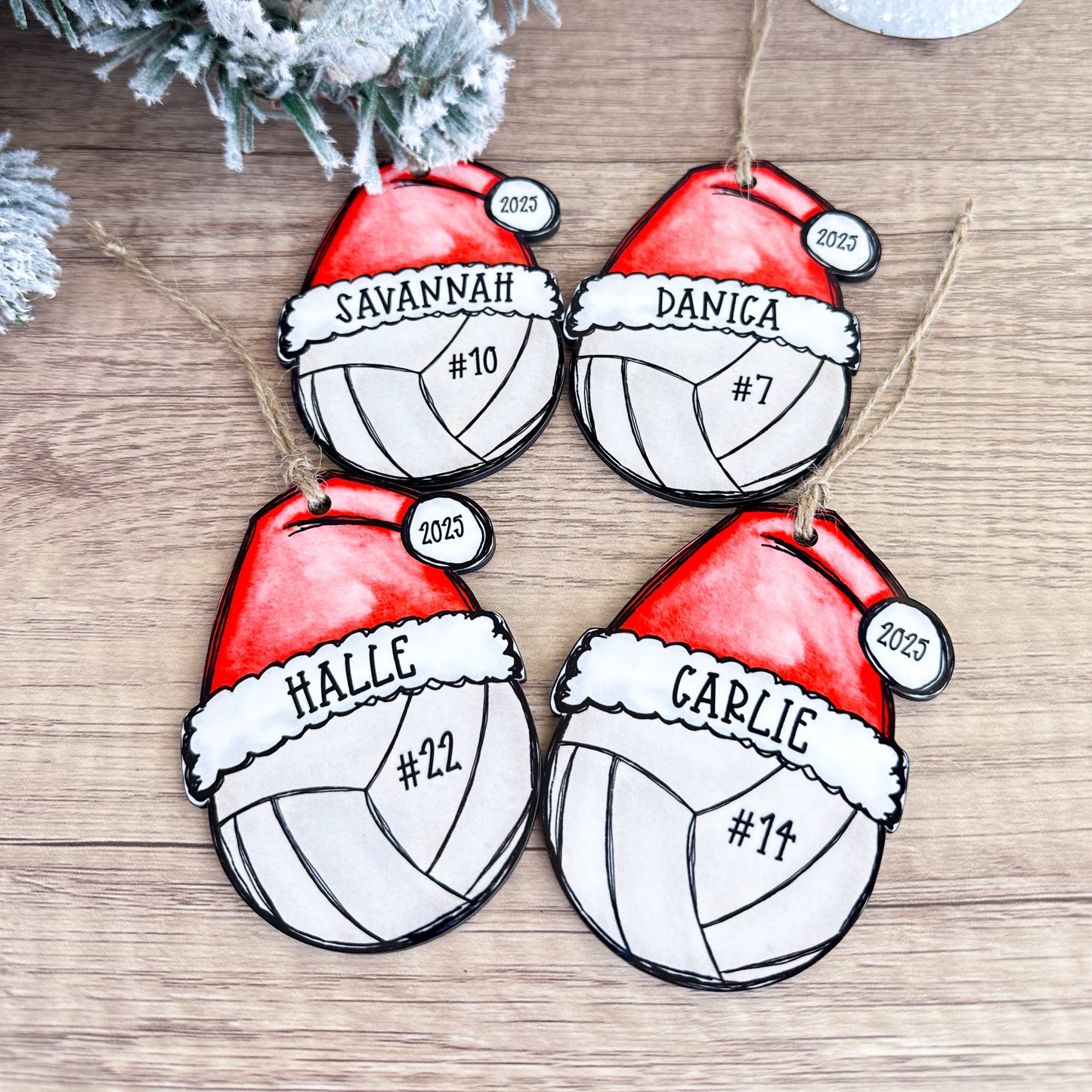 Personalized Volleyball Ornament – Custom Name, Number & Year