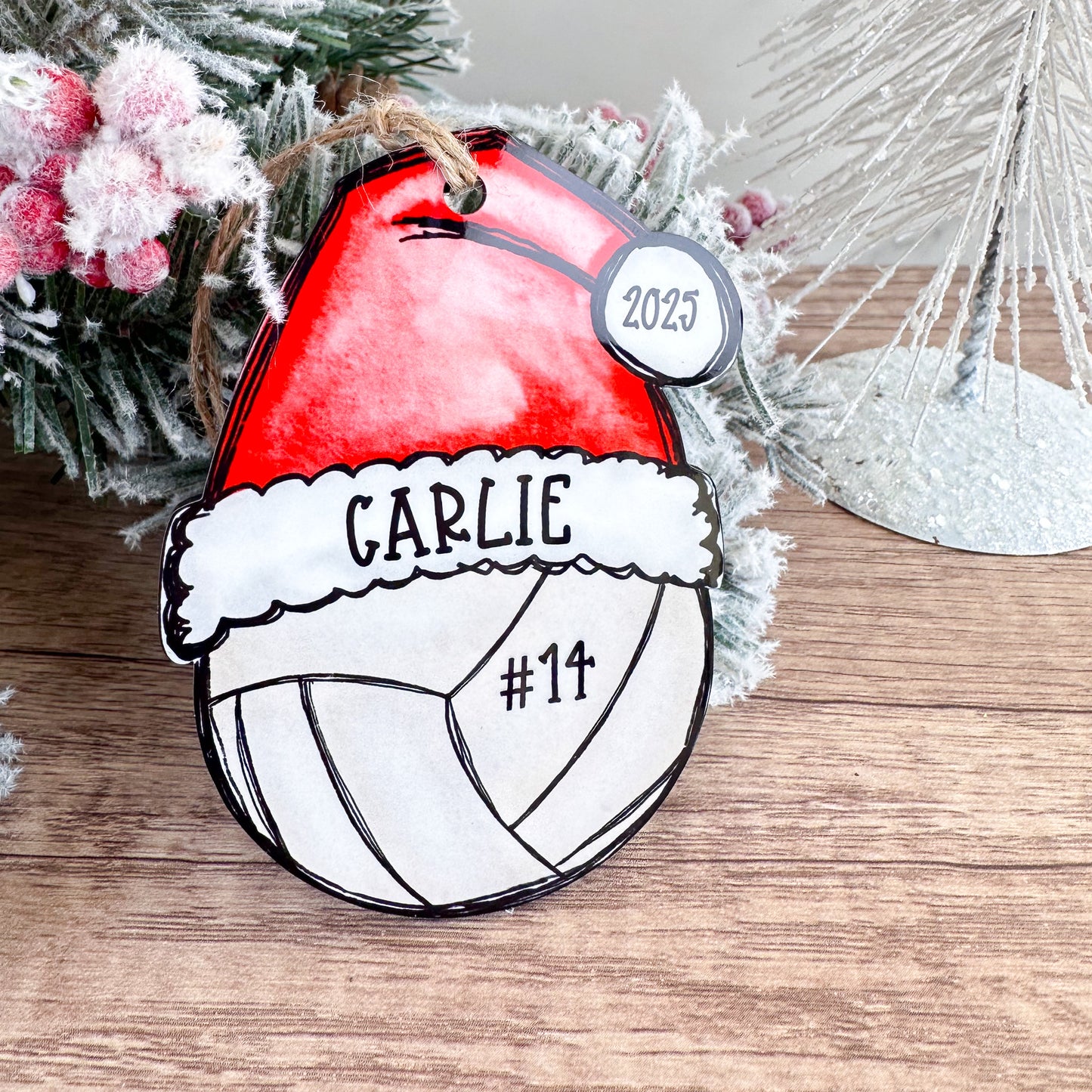 Personalized Volleyball Ornament – Custom Name, Number & Year