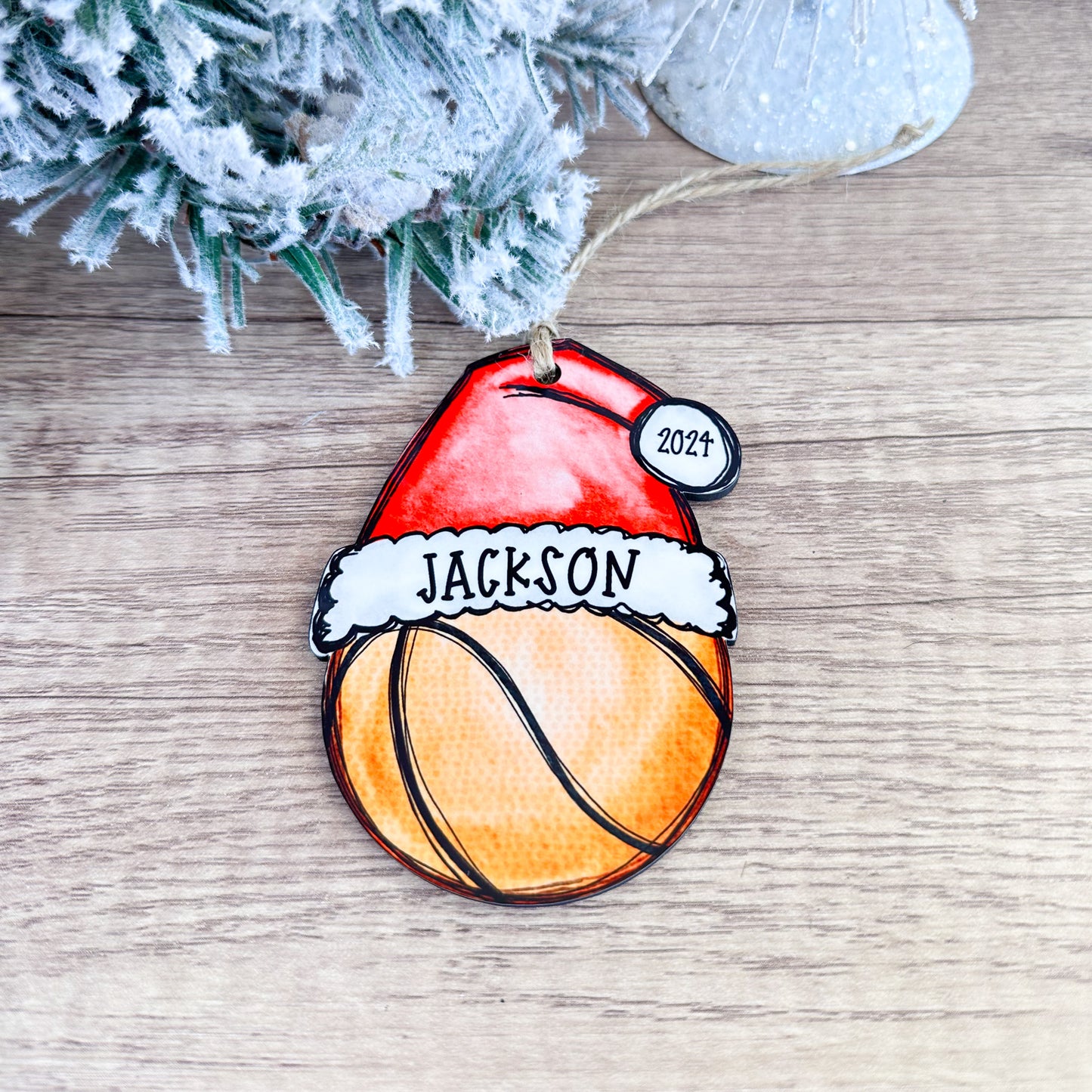 Personalized Basketball Ornament – Custom Name, Number & Year