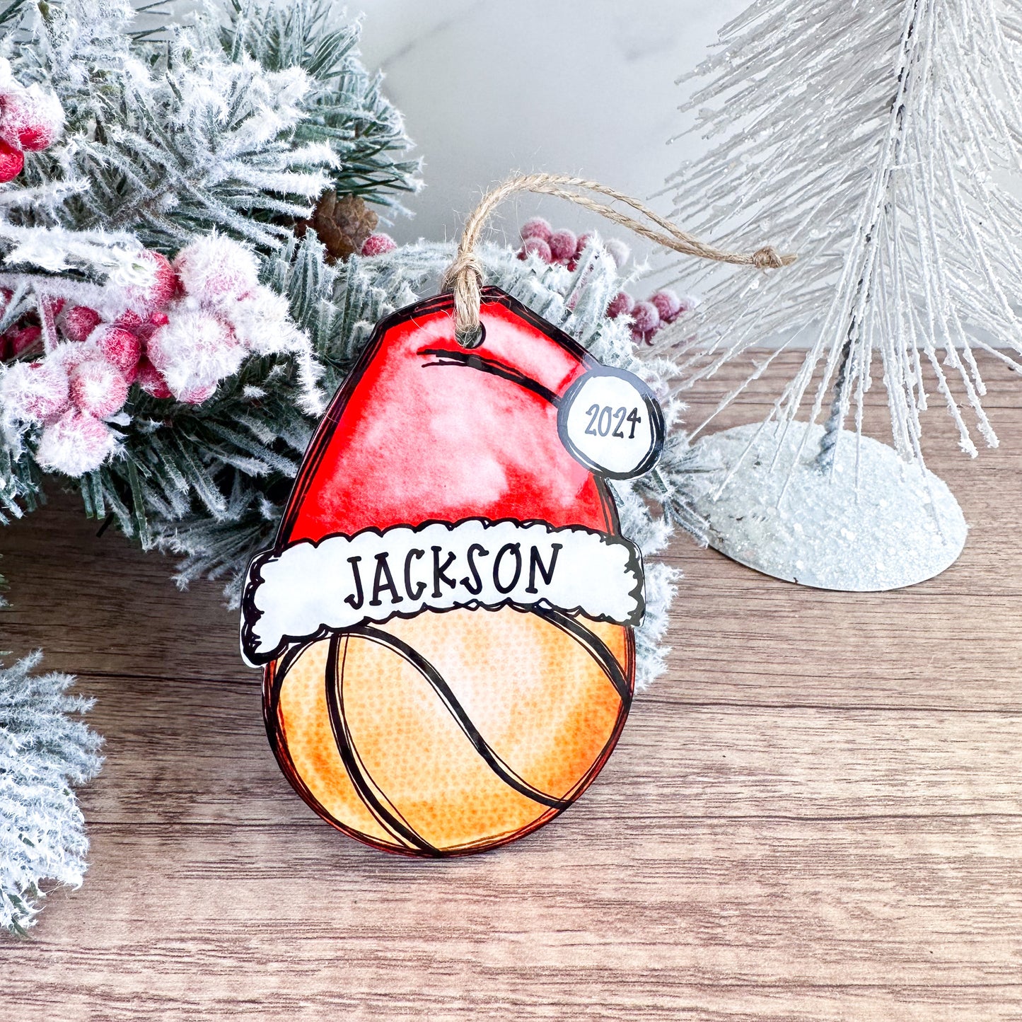 Personalized Basketball Ornament – Custom Name, Number & Year