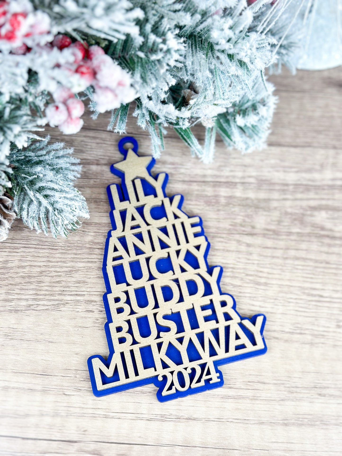 Personalized Name Stack Christmas Tree Ornament