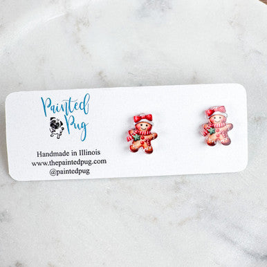 Gingerbread Girl Stud Earrings – Festive Holiday Jewelry