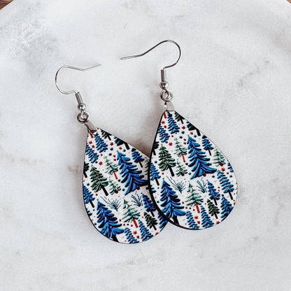 Christmas Tree Dangle Teardrop Earrings