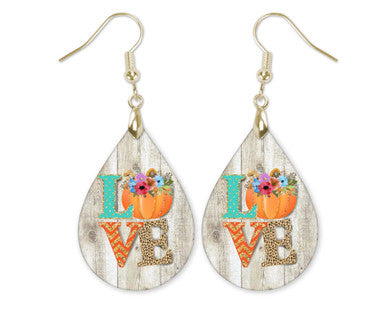 Handmade Fall Love Pumpkin Teardrop Earrings – Autumn Harvest Jewelry