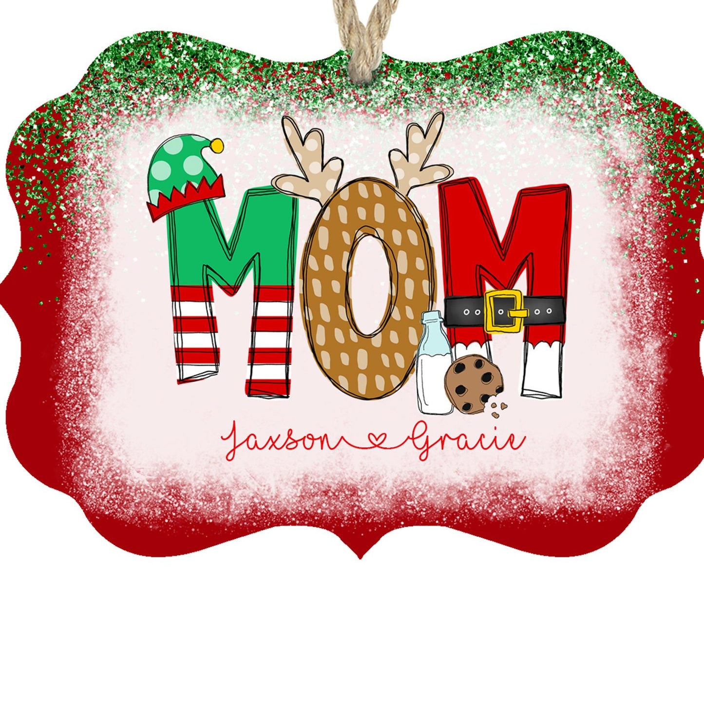 Personalized Mom Christmas ornament with kids names