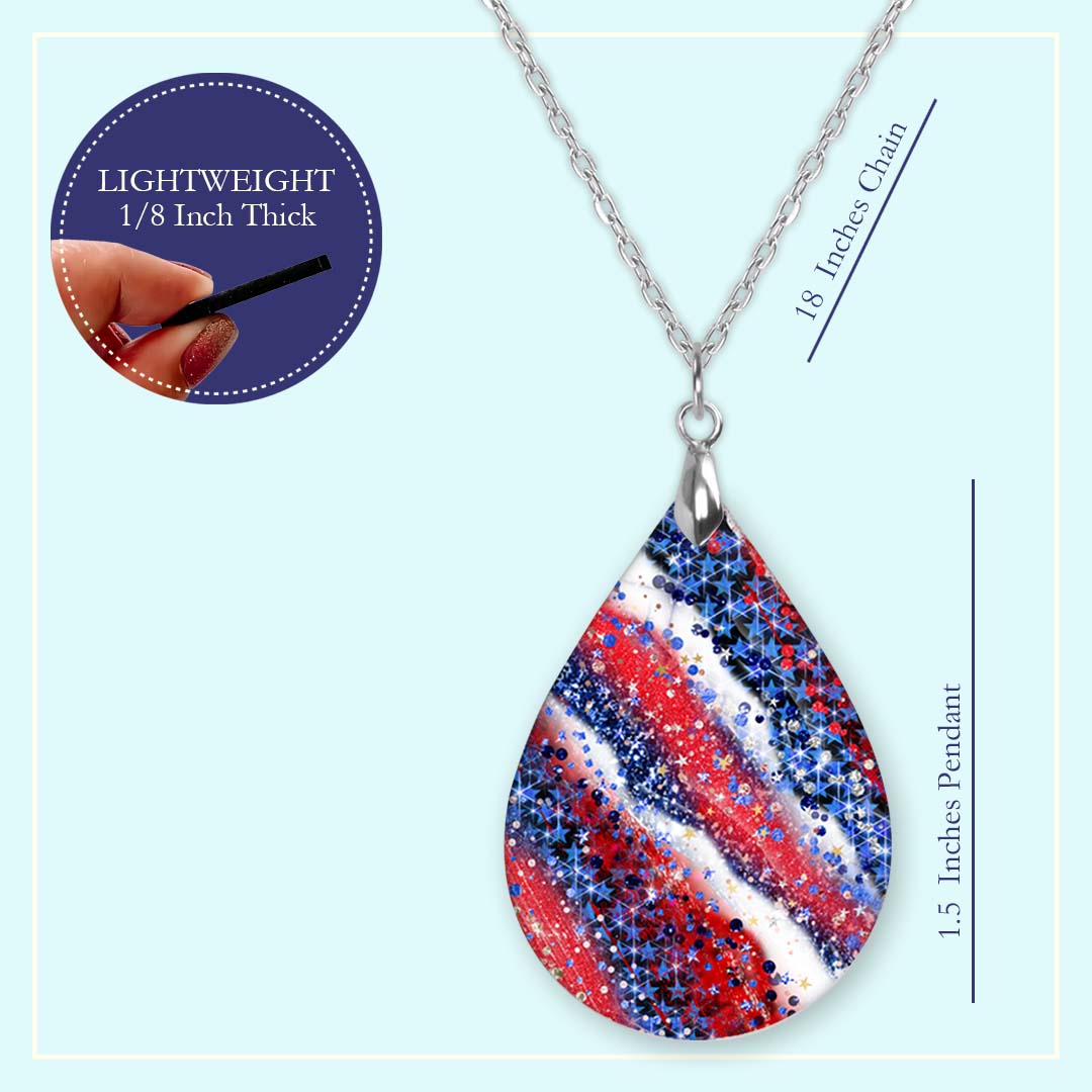 Red White Blue Patriotic Pendant Necklace