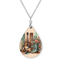 Western Teardrop Necklace – Cowboy Boots & Guitar Pendant Necklace