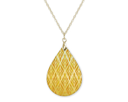 Mustard Gold Boho Teardrop Shape Necklace