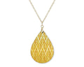Mustard Gold Boho Teardrop Shape Necklace