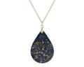 Navy Gold Teardrop Shape Necklace