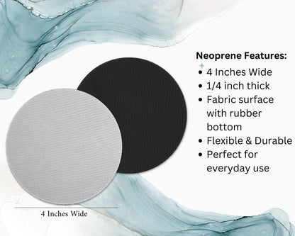 Spring Bunny Neoprene Coaster Set – Floral Rabbit Drink Coasters (Set of 4)