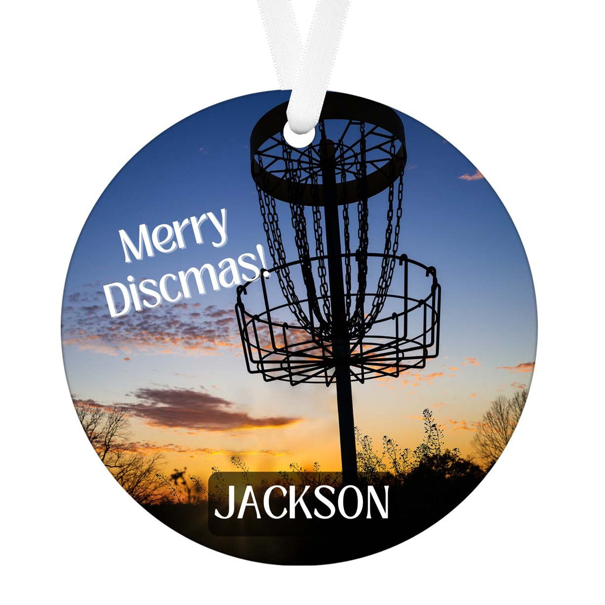 Personalized Merry Discmas disc golf Christmas ornament