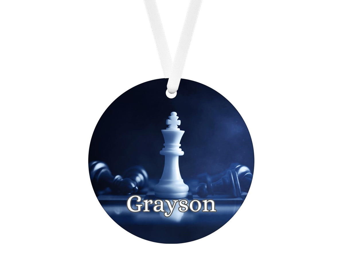 Personalized chess Christmas ornament with custom name