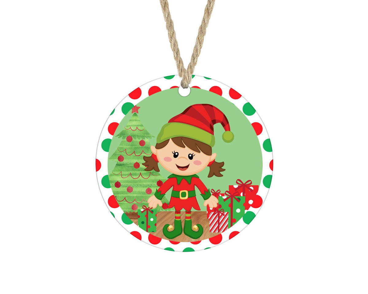 Girl elf Christmas ornament