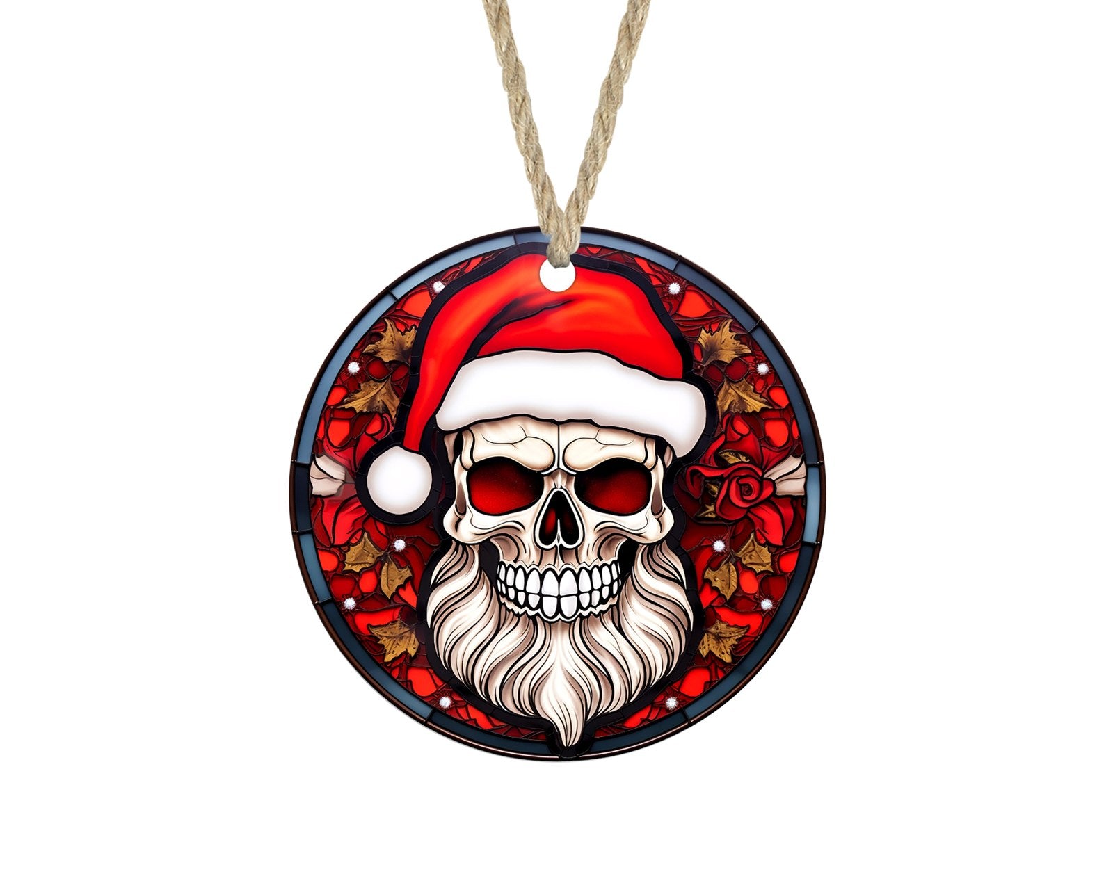 Skull Santa gothic Christmas ornament