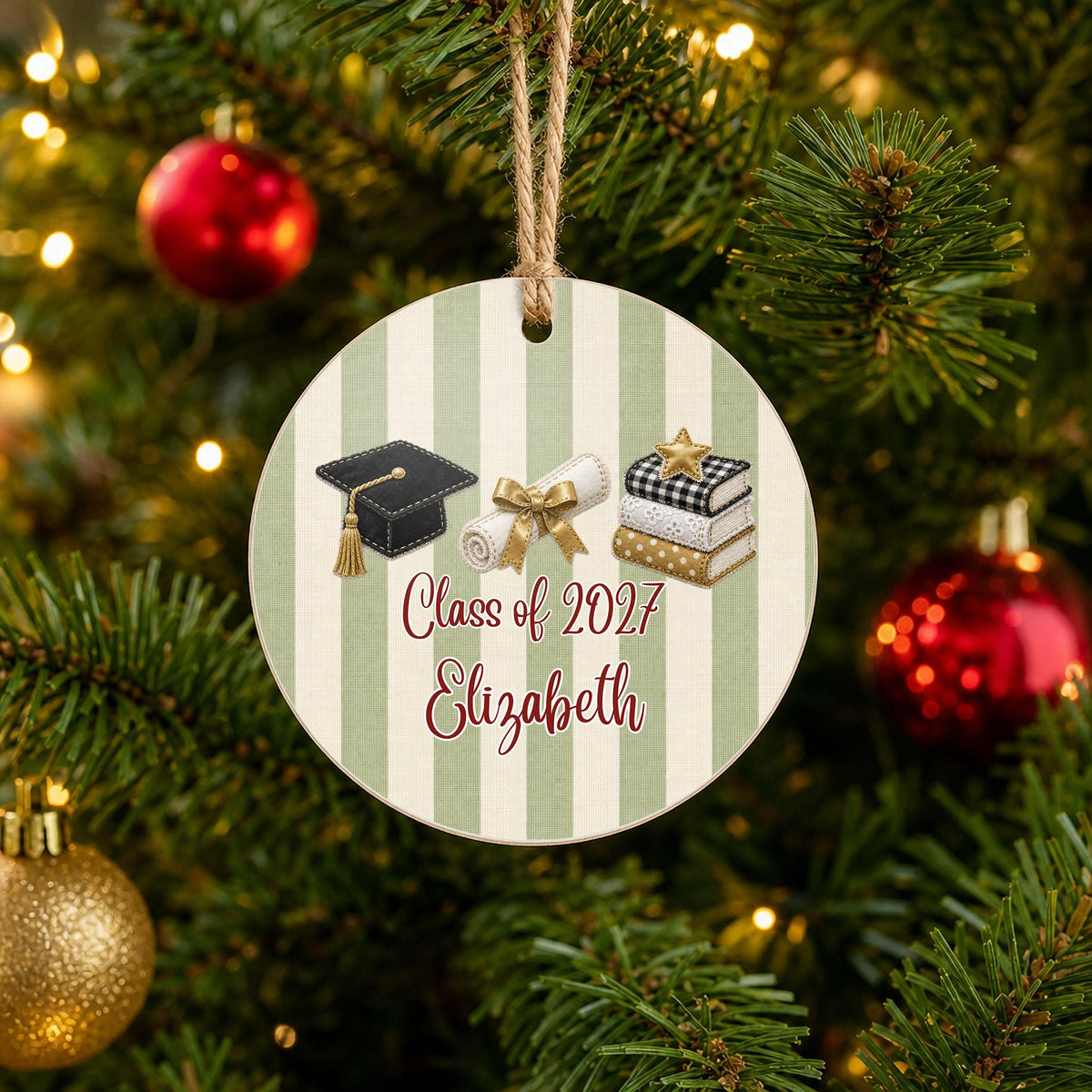 Personalized Graduation Ornament on Christmas tree