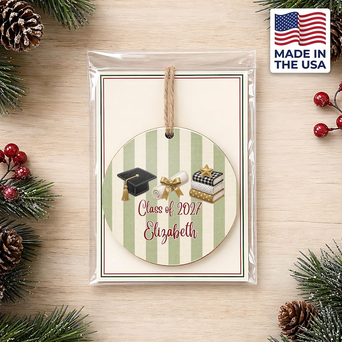 Personalized Graduation Ornament in gift packaging