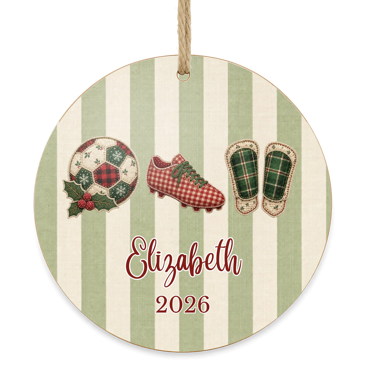 Personalized Soccer Ornament on white
