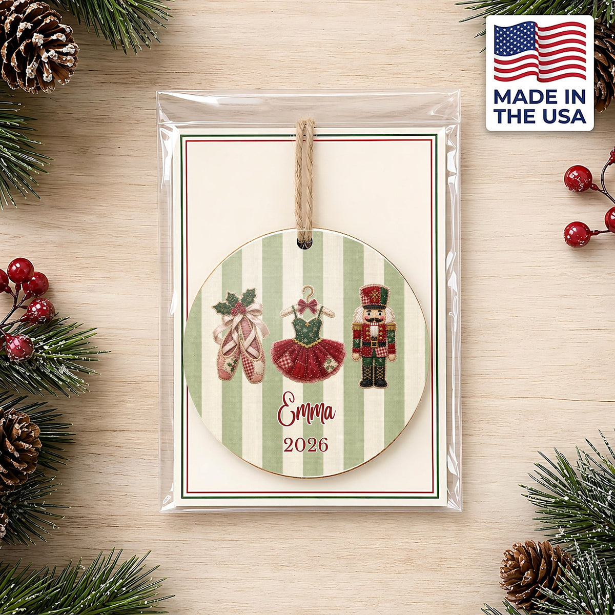 Personalized Ballet Ornament in gift packaging